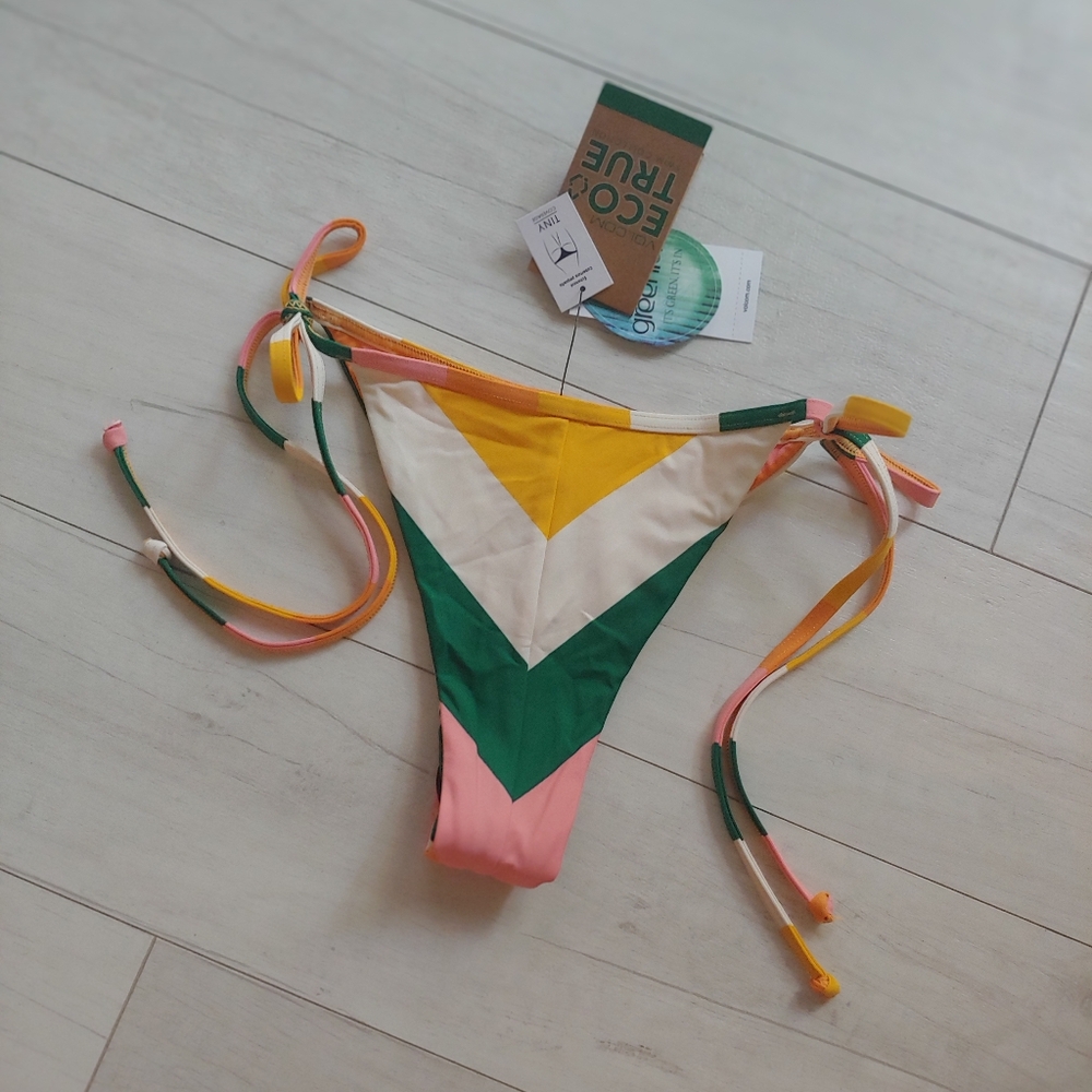 VOLCOM NEW Along the Lines Tiny Bikini Bottom